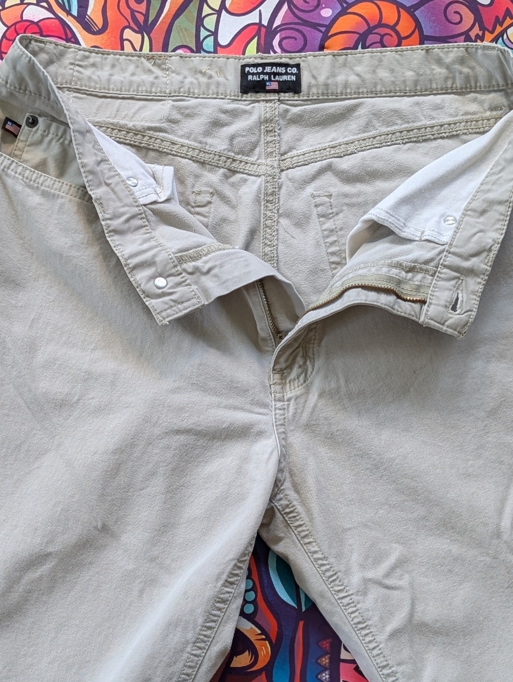 Vintage Ralph Lauren Polo Jeans Co. Cotton Jeans Size 31 Mexico Beige Chino Pant